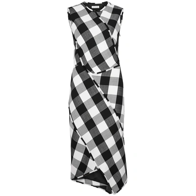 Shop Altuzarra Gina Checked Wool-blend Midi Dress