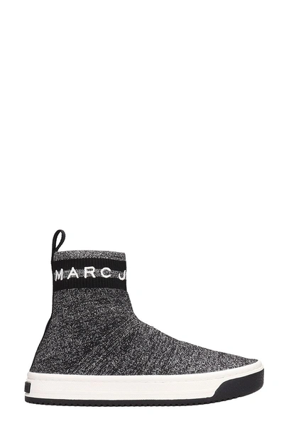 Shop Marc Jacobs Metallic Logo Dart Sock Sneaker In Silver