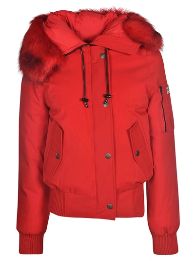 Shop Kenzo Hooded Padded Jacket In Rouge Moyen