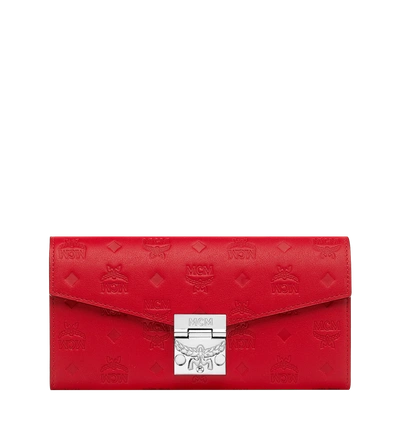 Shop Mcm Patricia Crossbody Wallet In Monogram Leather In Rj