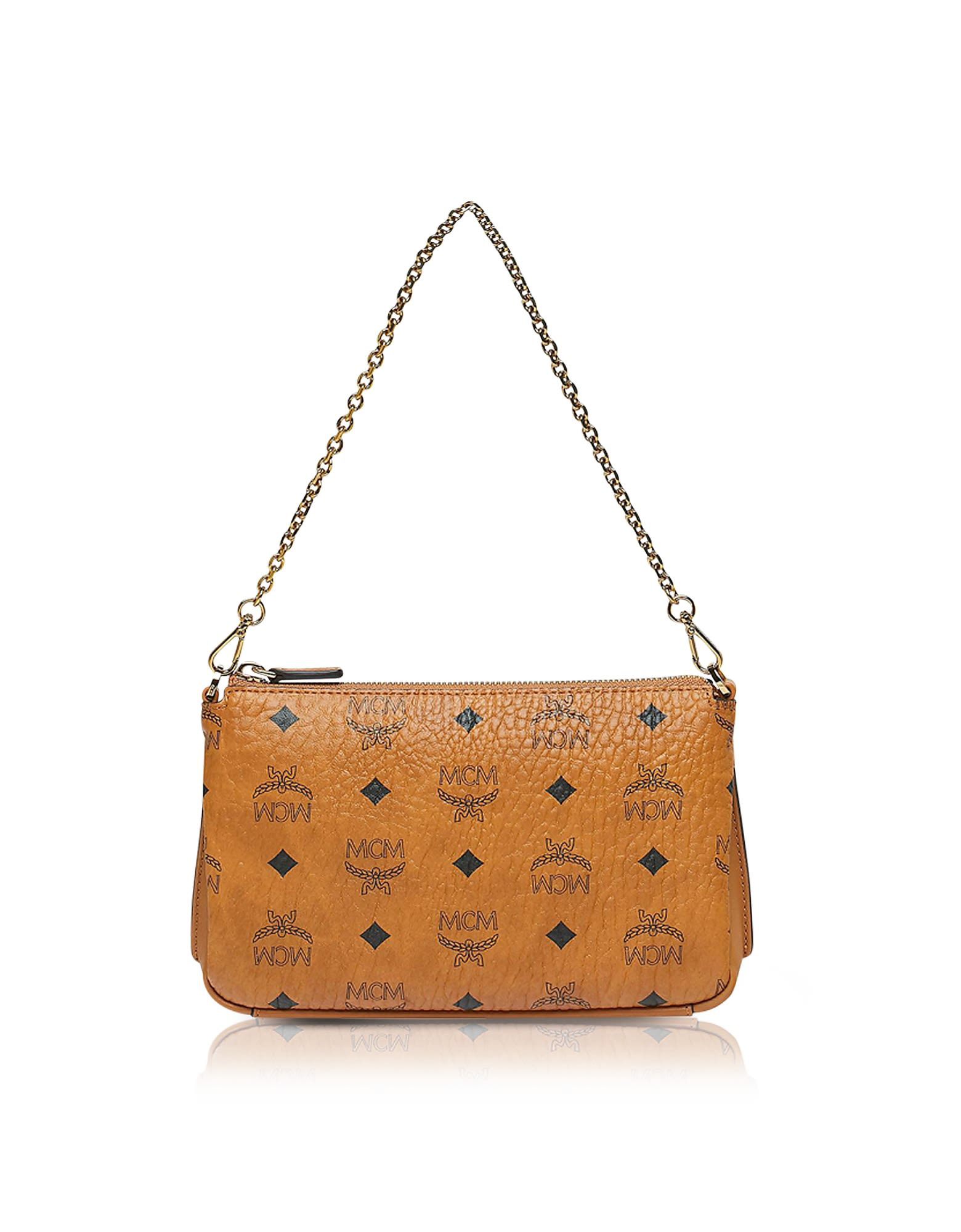 Mcm Cognac Visetos Medium Millie Top Zip Crossbody ModeSens