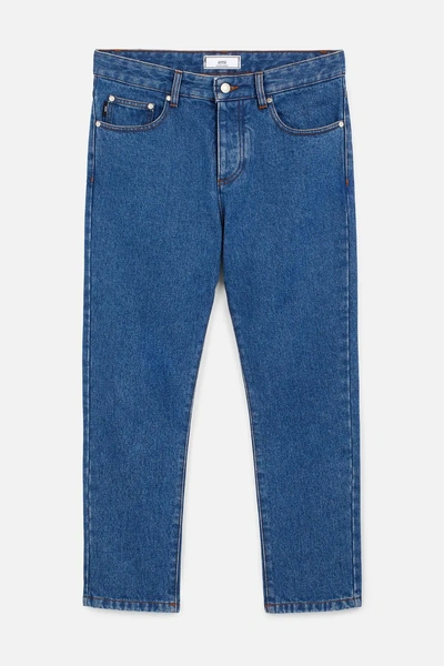 Shop Ami Alexandre Mattiussi Cropped Jeans In Blue