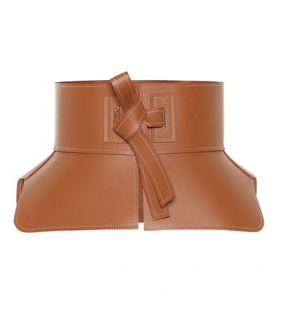 Shop Loewe Leather Corset Belt In Brown