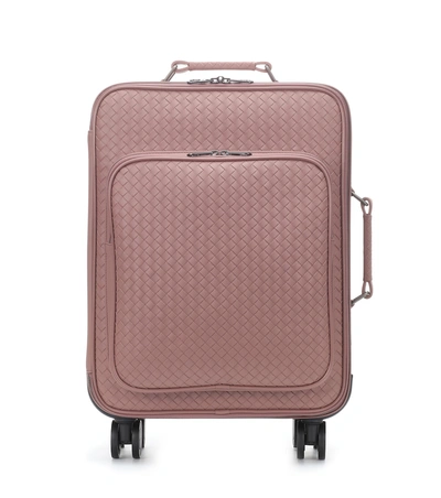 Shop Bottega Veneta Intrecciato Leather Suitcase In Pink