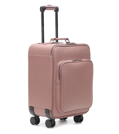 Shop Bottega Veneta Intrecciato Leather Suitcase In Pink