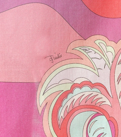 Shop Emilio Pucci Beach Printed Cotton Kaftan In Pink