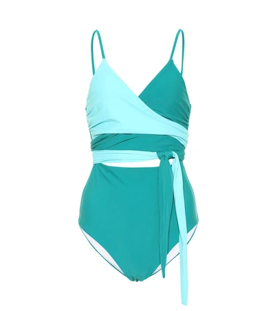 Shop Diane Von Furstenberg One-piece Swimsuit In Green