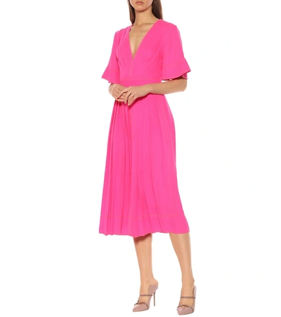 Shop Roksanda Silk Crêpe Midi Dress In Pink