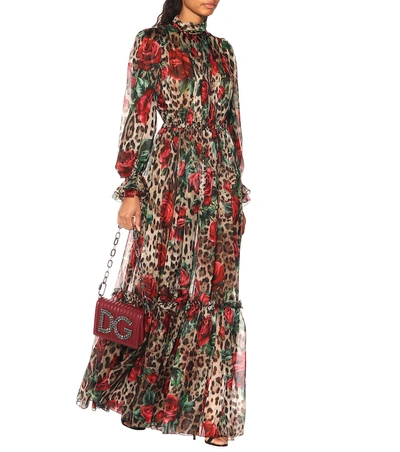 Shop Dolce & Gabbana Printed Silk Maxi Jumpsuit In Multicoloured