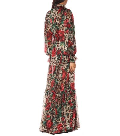 Shop Dolce & Gabbana Printed Silk Maxi Jumpsuit In Multicoloured