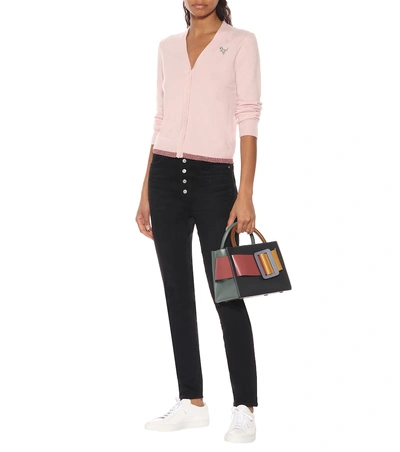 Shop Coach Wool And Cashmere Cardigan In Pink