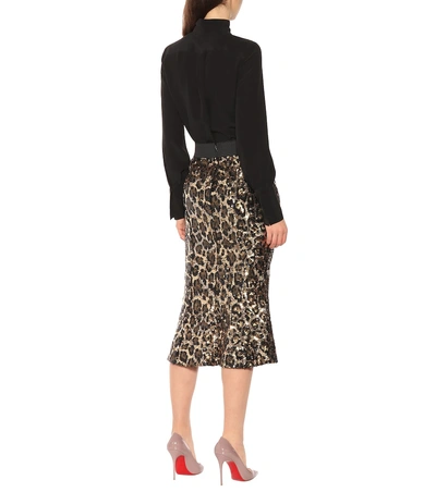 Shop Dolce & Gabbana Sequined Midi Skirt In Multicoloured