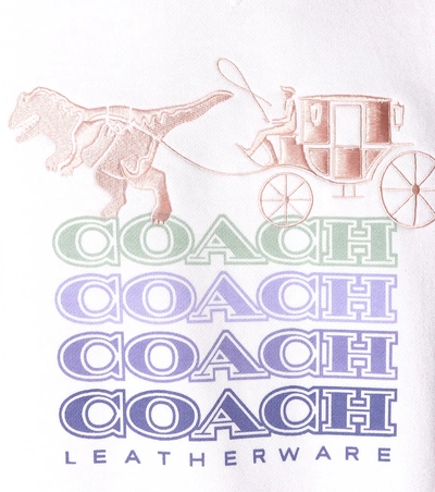 Shop Coach Embroidered Cotton Sweatshirt In White