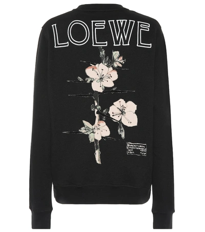 Shop Loewe Printed Cotton Sweatshirt In Black