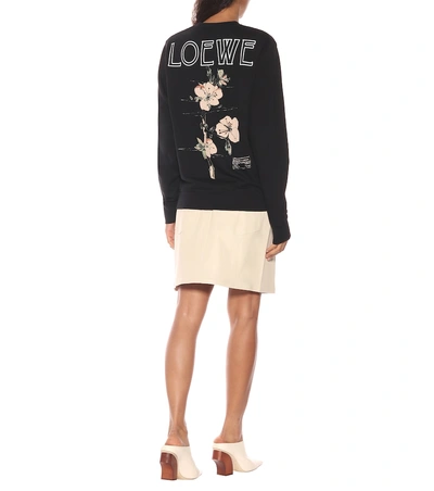 Shop Loewe Printed Cotton Sweatshirt In Black