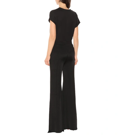 Shop Balmain Embellished High-rise Pants In Black