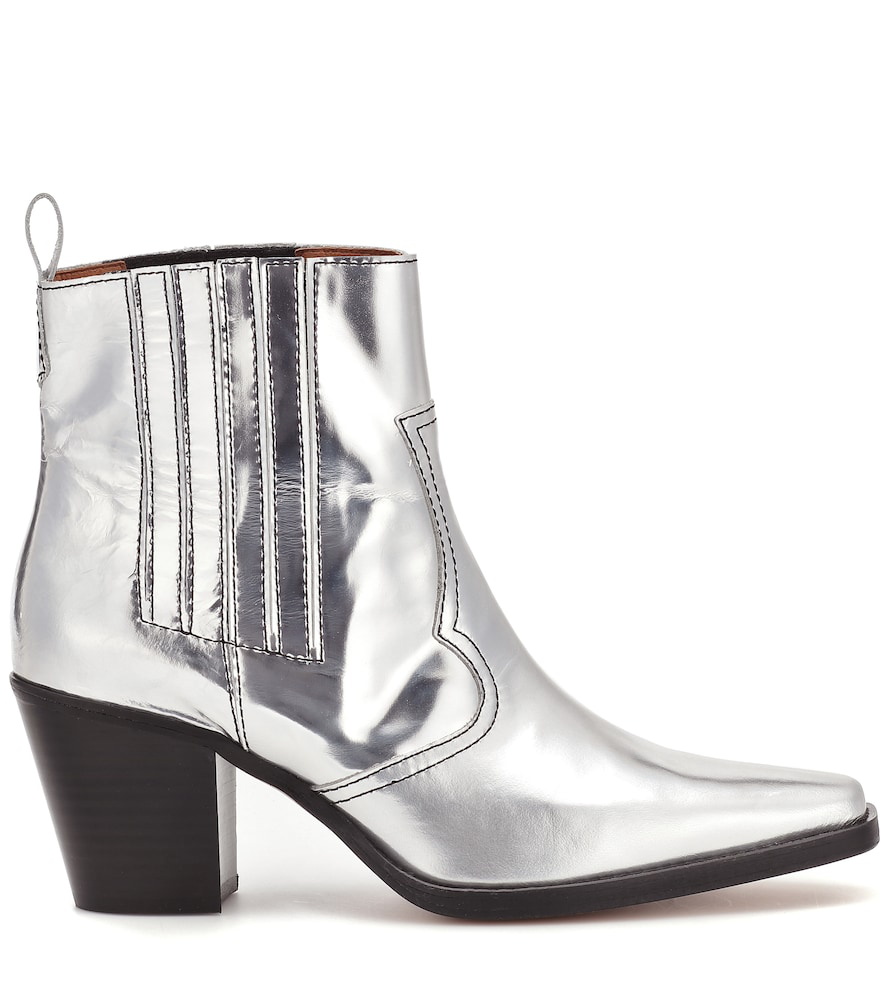 ganni silver boots