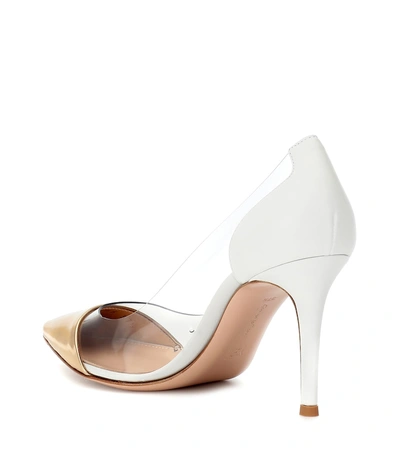 Shop Gianvito Rossi Plexi And Leather Pumps In Gold
