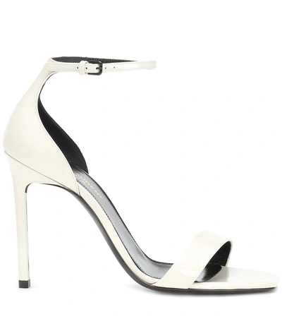 Shop Saint Laurent Amber 105 Leather Sandals In White