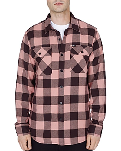 Shop Obey Vedder Buffalo Check Regular Fit Shirt In Rose Multi