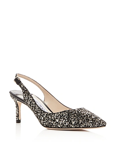 Shop Jimmy Choo Women's Erin 60 Slingback Pumps In Gold Mix Glitter Leather