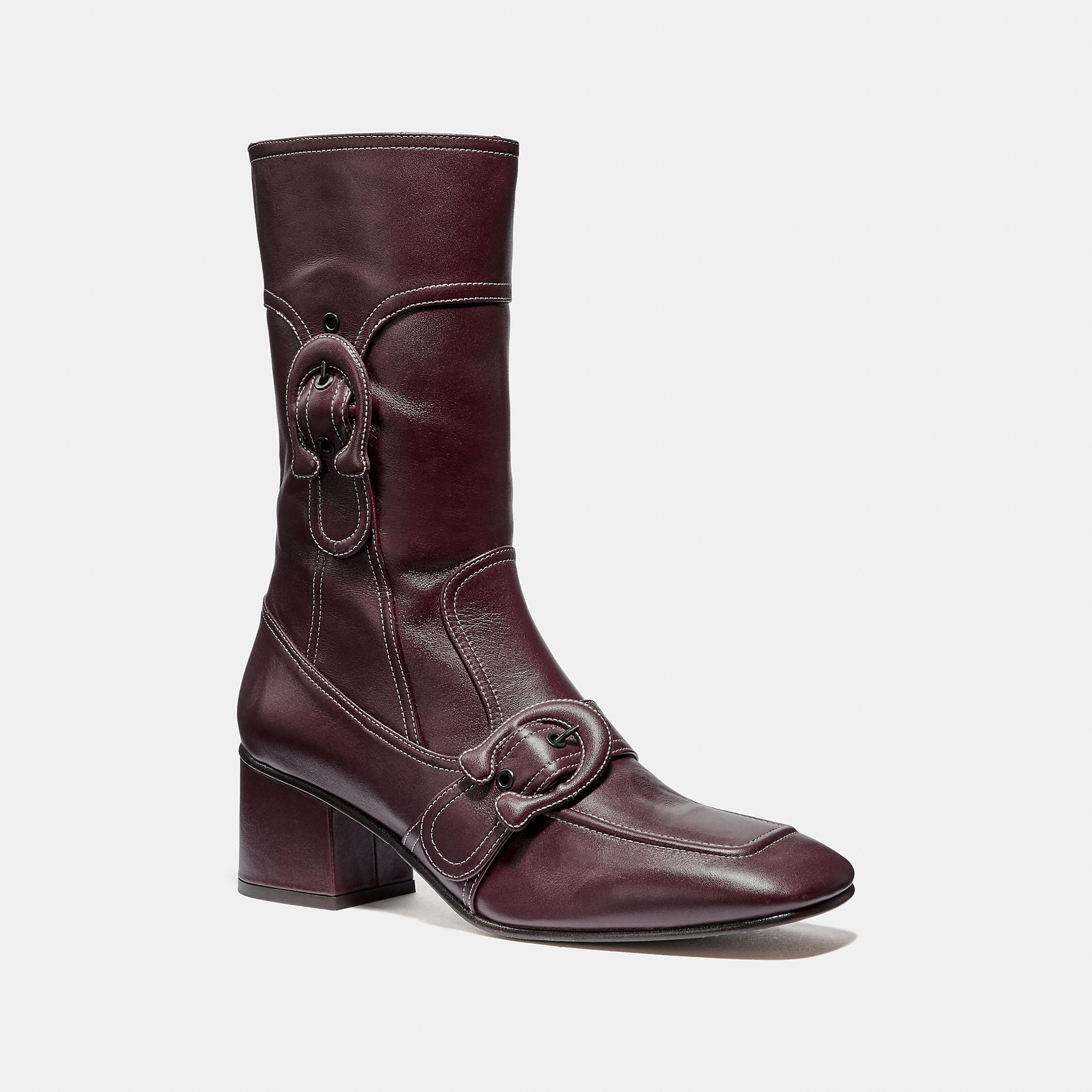coach signature buckle bootie