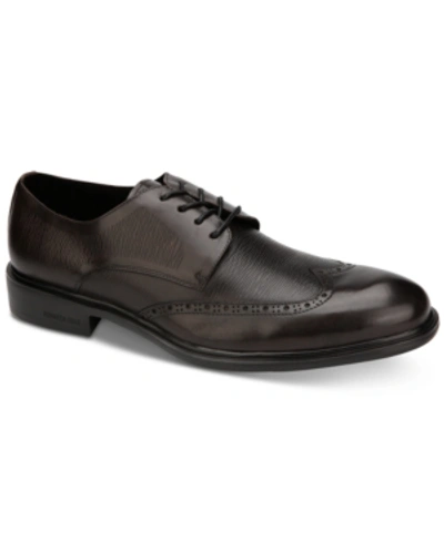 Shop Kenneth Cole Men's Garner Wingtip Leather Oxfords Men's Shoes In Grey