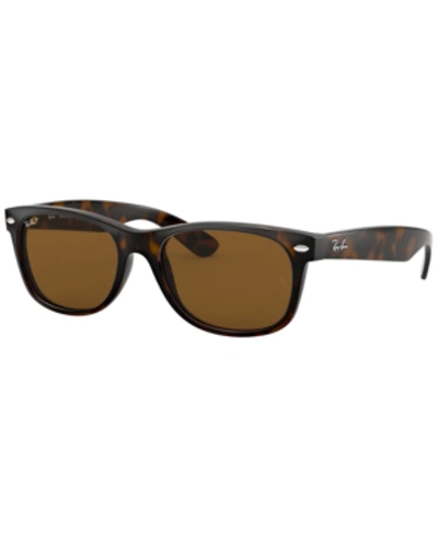 Shop Ray Ban Ray-ban Polarized Sunglasses, Rb2132 New Wayfarer In Brown/brown Polar