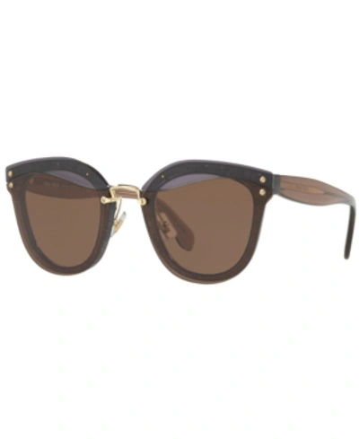 Shop Miu Miu Sunglasses, Mu 03ts 65 In Transparente Lilac/glitter / Brown