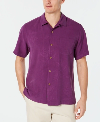 Shop Tommy Bahama Men's Weekend Tropics Silk Shirt, Created For Macy's In Sea Thistle Purple