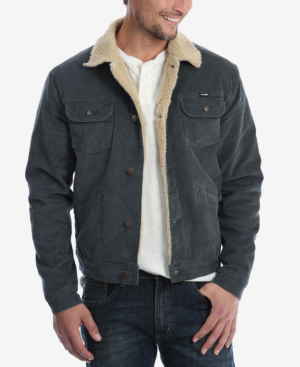 wrangler men's heritage sherpa lined corduroy jacket