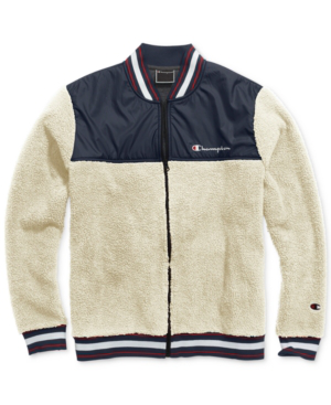 champion men's sherpa baseball jacket