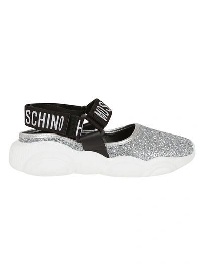 Shop Moschino Glittery Coated Sneakers
