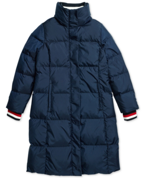 tommy hilfiger long puffer coat womens