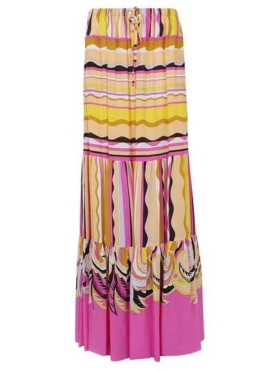 Shop Emilio Pucci Pleated Long Skirt