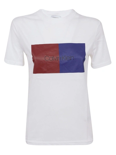 Shop Calvin Klein Logo Print T-shirt In White