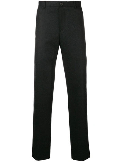 Shop Giorgio Armani Straight Fit Trousers - Grey