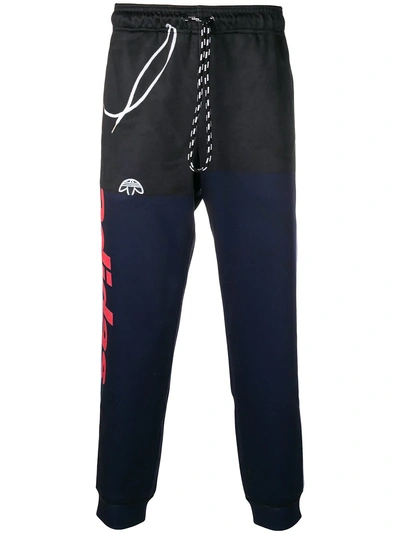 Shop Adidas Originals By Alexander Wang Mixed Fabric Track Trousers - Black