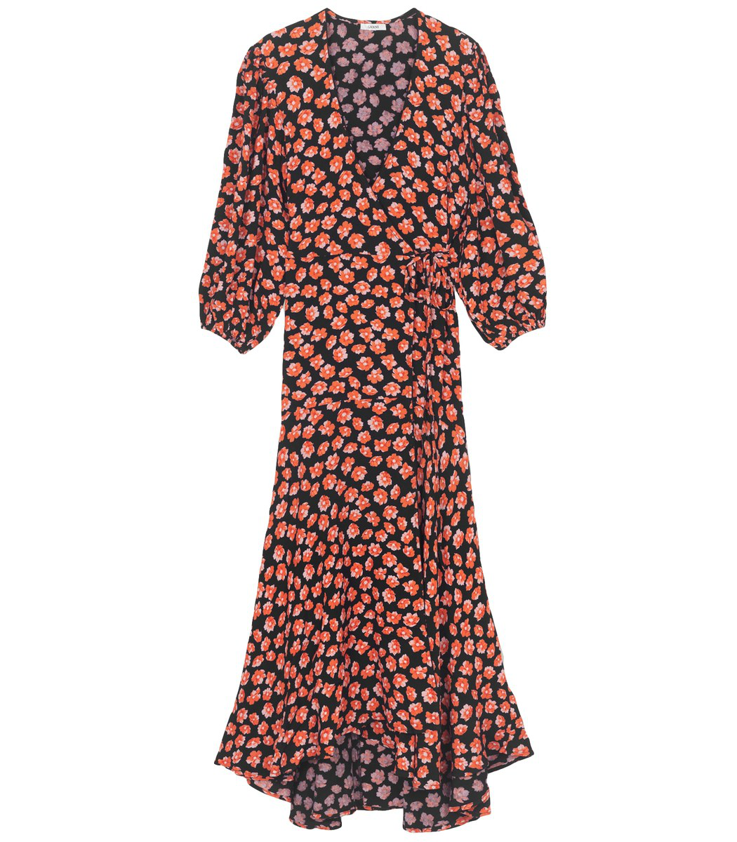 ganni lindale crepe dress