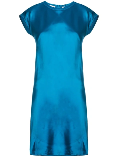 Shop Helmut Lang Loose Fitted Dress In Blue