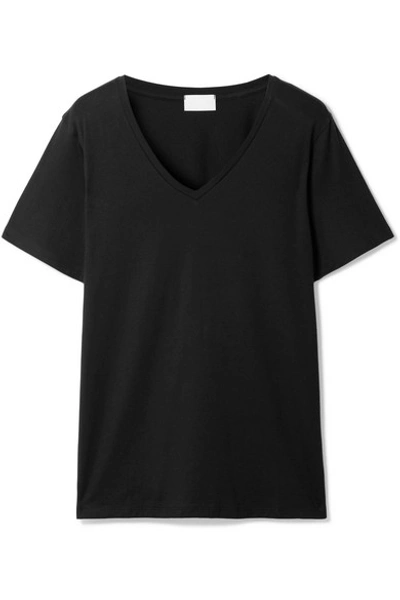 Shop Handvaerk Pima Cotton-jersey T-shirt In Black