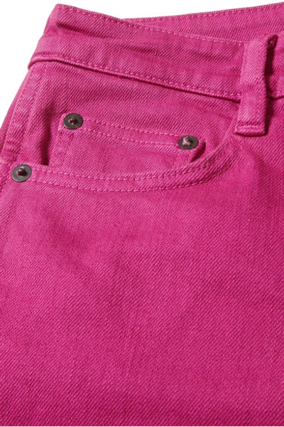 Shop Simon Miller Cropped High-rise Straight-leg Jeans In Magenta