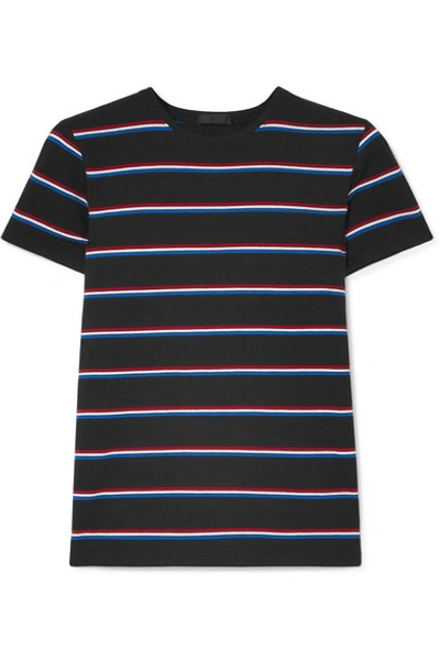 Shop Atm Anthony Thomas Melillo Striped Stretch-pima Cotton Jersey T-shirt In Black