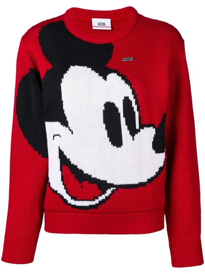 Shop Gcds + Disney Mickey Mouse Knit Sweater In Red
