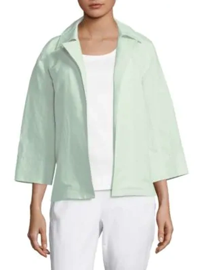 Shop Lafayette 148 Tate Linen Jacket In Iced Mint