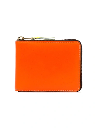Shop Comme Des Garçons Orange Zipped Wallet