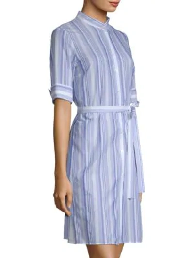 Shop Lafayette 148 Randi Striped Tunic In Periwinkle