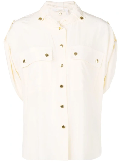Shop Chloé Buttoned Loose Shirt - Neutrals