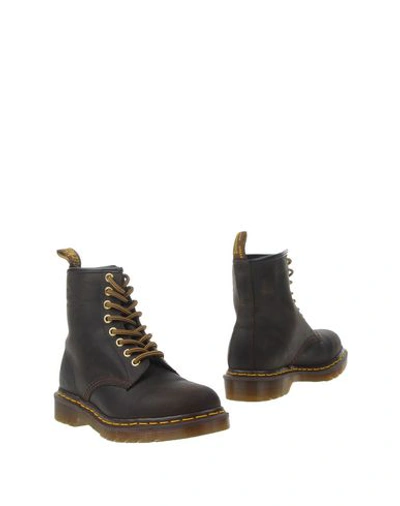 Dr. Martens Serena Lined Leather Ankle Boots In Olive-green | ModeSens