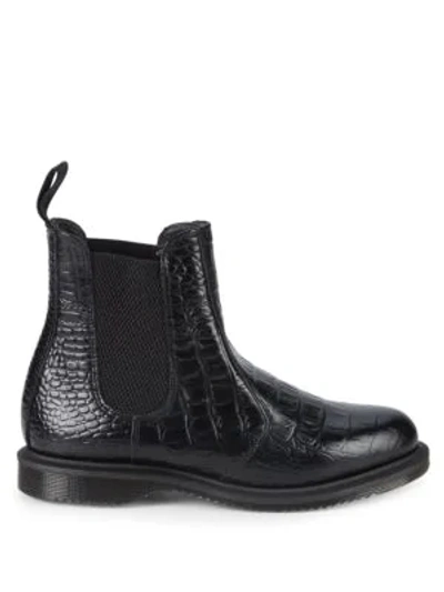 Shop Dr. Martens' Flora Embossed Chelsea Boots In Black